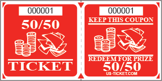 Premium 50/50 Raffle Marquee Roll Tickets