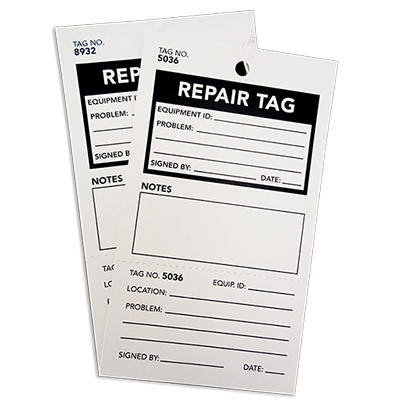 2 Part Equipment Repair Tag 3