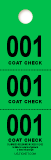 3 Part Coat Check Ticket