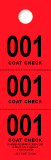 3 Part Coat Check Ticket