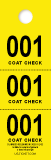 3 Part Coat Check Ticket