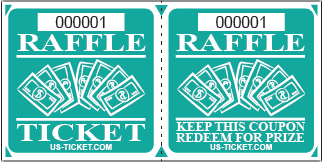 Premium Large Double Raffle Ticket Aqua