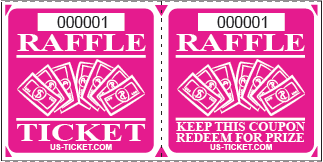 Premium Large Double Raffle Ticket Pink