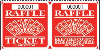 Premium Large Double Raffle Ticket Red