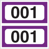 Large Print Numbered Double Roll Ticket Purple