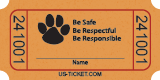 Standard PBIS Roll Ticket Orange