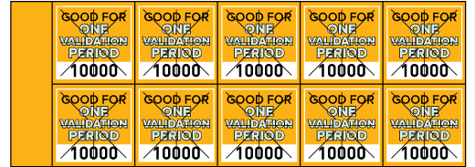 Parking Validation Stamp Books One Validation Period