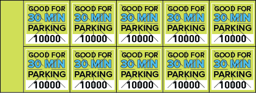 Parking Validation Stamp Books 30 Min